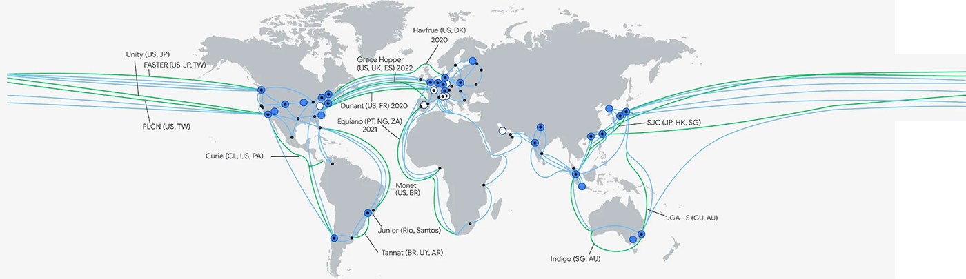 谷歌云全球节点